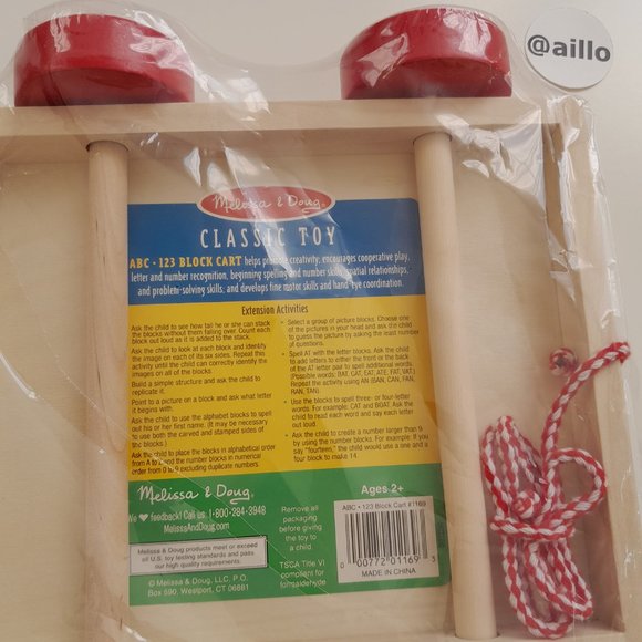 Melissa & Doug Classic Toy ABC 123 Block Cart - Picture 9 of 17